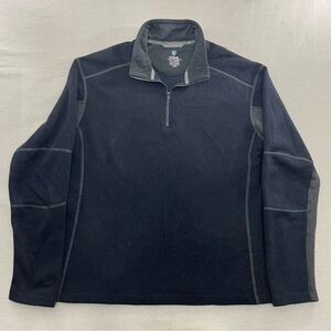 Kuhl Revel Pullover Sweater Men Sz XXL Quarter Zip Fleece Lined Gray Black 3007